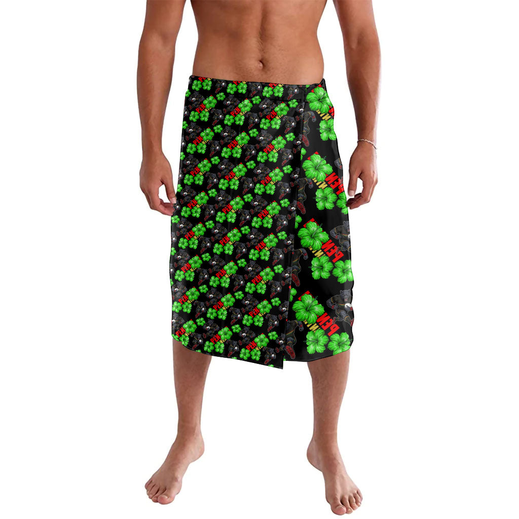 Penrith Panthers Lavalava Tropical Hibiscus Floral Seamless Rugby Mascot