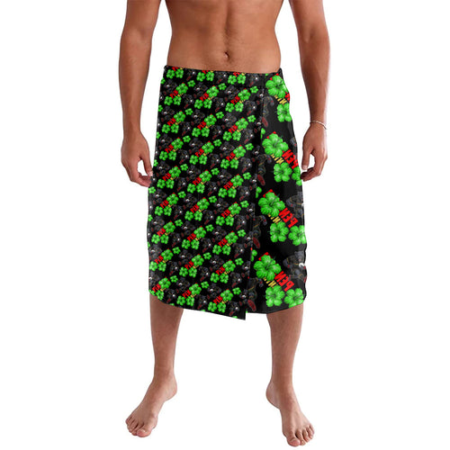 Penrith Panthers Lavalava Tropical Hibiscus Floral Seamless Rugby Mascot