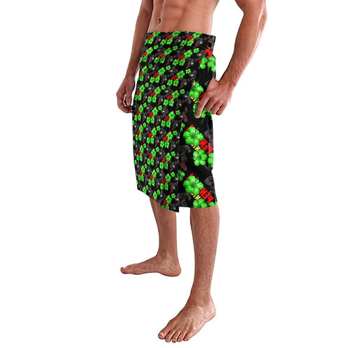 Penrith Panthers Lavalava Tropical Hibiscus Floral Seamless Rugby Mascot