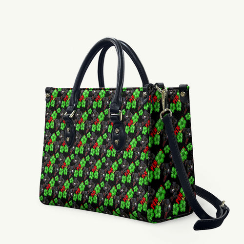 Penrith Panthers Leather Bag Tropical Hibiscus Floral Seamless Rugby Mascot