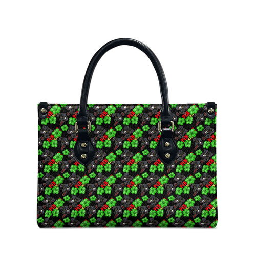 Penrith Panthers Leather Bag Tropical Hibiscus Floral Seamless Rugby Mascot
