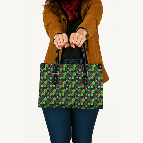 Penrith Panthers Leather Bag Tropical Hibiscus Floral Seamless Rugby Mascot