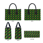 Penrith Panthers Leather Bag Tropical Hibiscus Floral Seamless Rugby Mascot