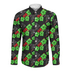 Penrith Panthers Long Sleeve Button Shirt Tropical Hibiscus Floral Seamless Rugby Mascot