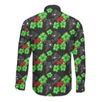 Penrith Panthers Long Sleeve Button Shirt Tropical Hibiscus Floral Seamless Rugby Mascot