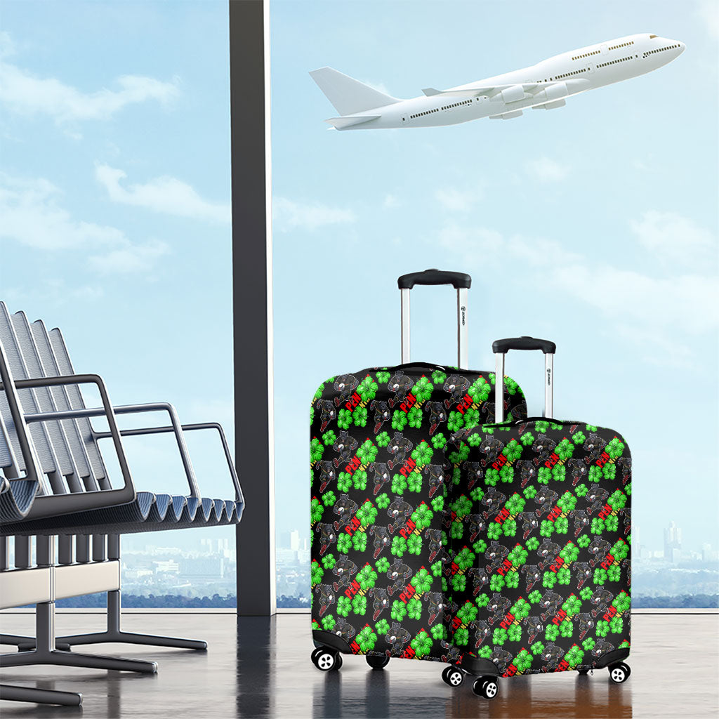 Penrith Panthers Luggage Cover Tropical Hibiscus Floral Seamless Rugby Mascot