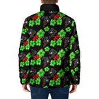 Penrith Panthers Padded Jacket Tropical Hibiscus Floral Seamless Rugby Mascot