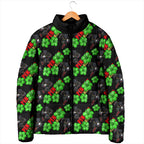 Penrith Panthers Padded Jacket Tropical Hibiscus Floral Seamless Rugby Mascot