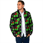Penrith Panthers Padded Jacket Tropical Hibiscus Floral Seamless Rugby Mascot