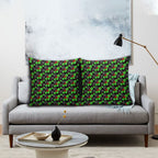 Penrith Panthers Pillow Cover Tropical Hibiscus Floral Seamless Rugby Mascot