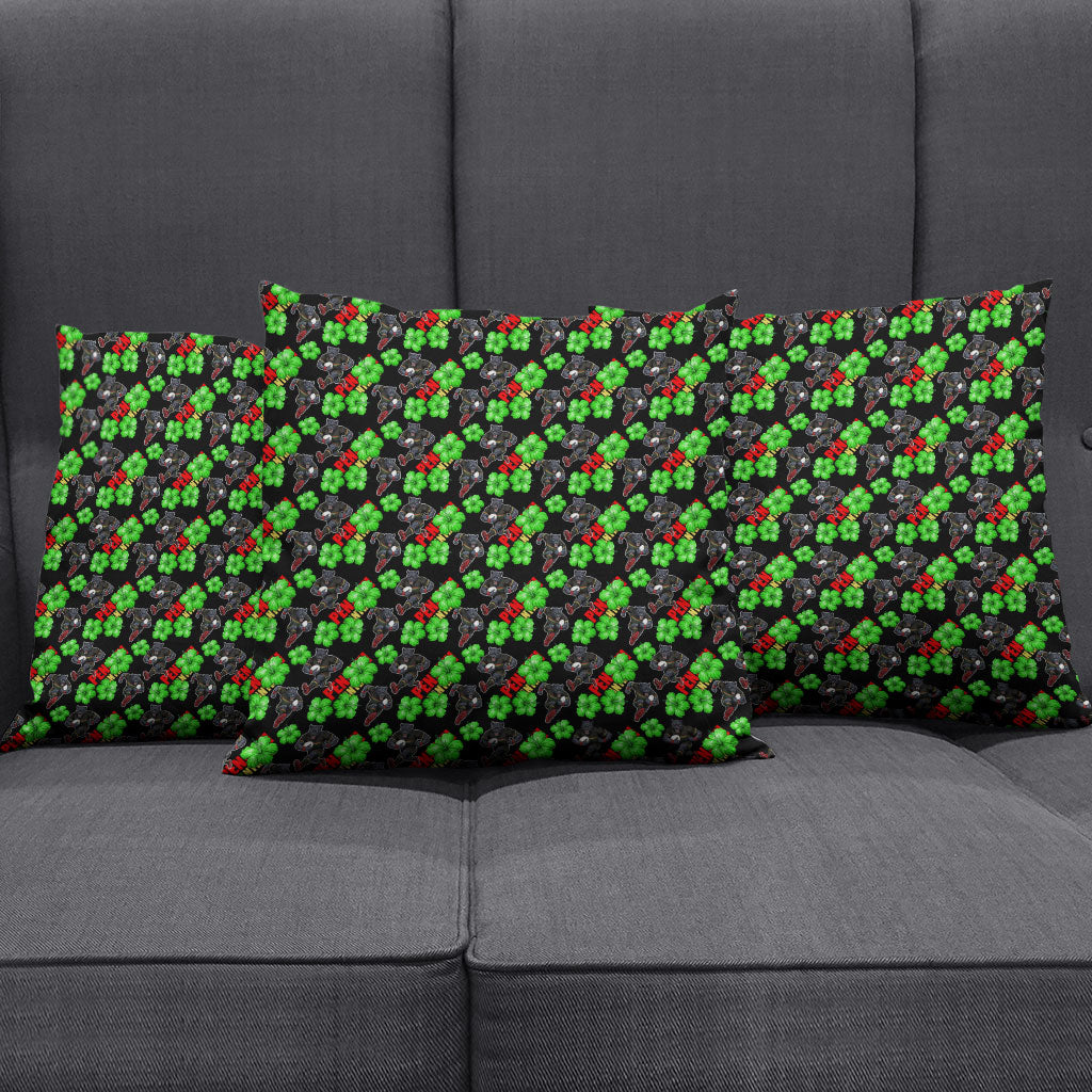Penrith Panthers Pillow Cover Tropical Hibiscus Floral Seamless Rugby Mascot