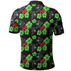 Penrith Panthers Polo Shirt Tropical Hibiscus Floral Seamless Rugby Mascot