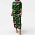 Penrith Panthers Puletasi Tropical Hibiscus Floral Seamless Rugby Mascot