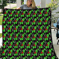 Penrith Panthers Quilt Tropical Hibiscus Floral Seamless Rugby Mascot