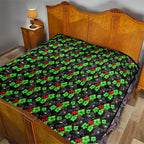 Penrith Panthers Quilt Tropical Hibiscus Floral Seamless Rugby Mascot