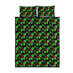 Penrith Panthers Quilt Bed Set Tropical Hibiscus Floral Seamless Rugby Mascot