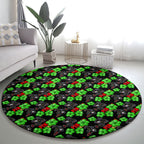 Penrith Panthers Round Carpet Tropical Hibiscus Floral Seamless Rugby Mascot