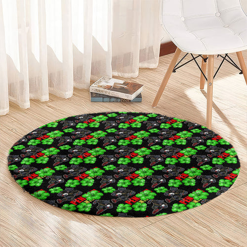 Penrith Panthers Round Carpet Tropical Hibiscus Floral Seamless Rugby Mascot