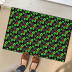 Penrith Panthers Rubber Doormat Tropical Hibiscus Floral Seamless Rugby Mascot