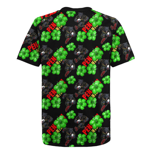 Penrith Panthers Rugby Jersey Tropical Hibiscus Floral Seamless Rugby Mascot