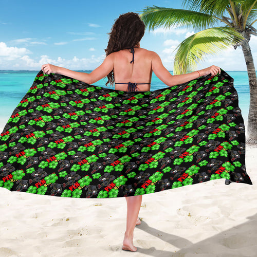 Penrith Panthers Sarong Tropical Hibiscus Floral Seamless Rugby Mascot