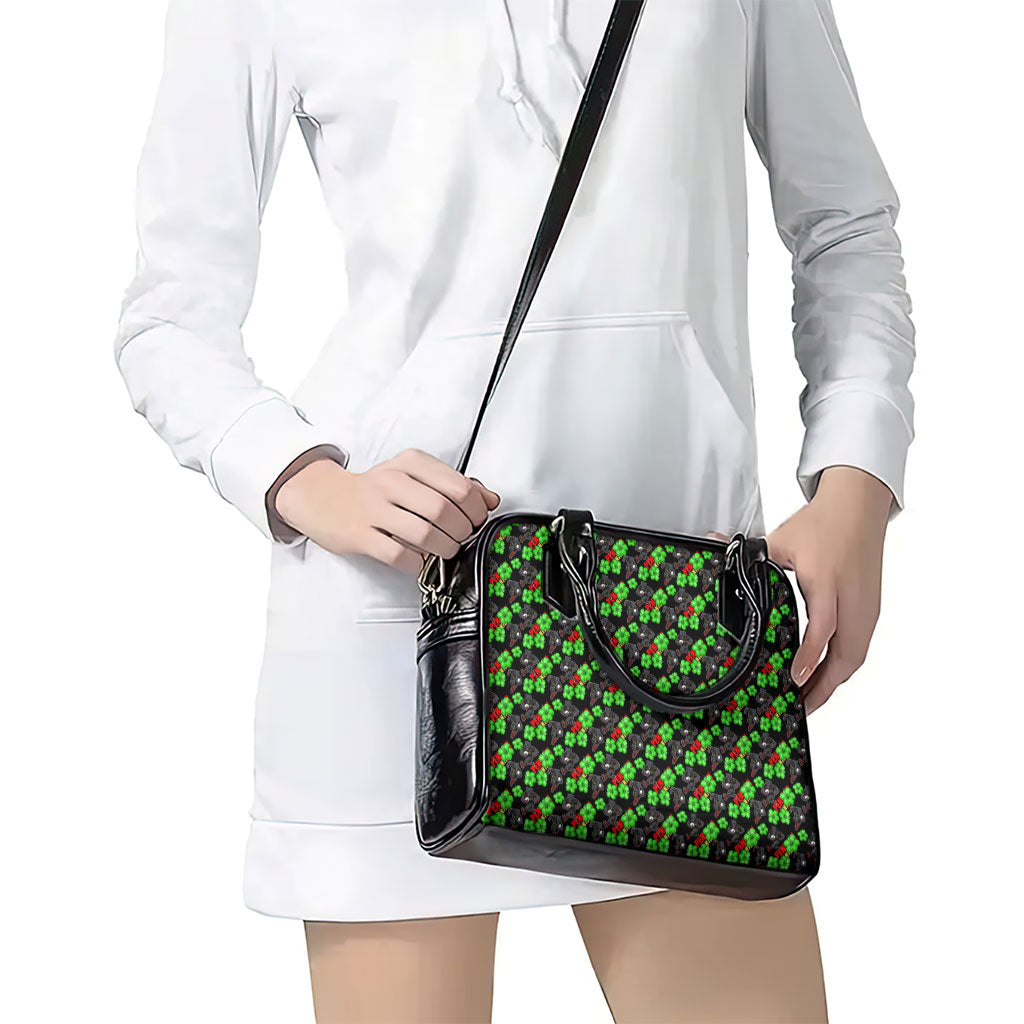 Penrith Panthers Shoulder Handbag Tropical Hibiscus Floral Seamless Rugby Mascot