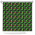 Penrith Panthers Shower Curtain Tropical Hibiscus Floral Seamless Rugby Mascot