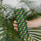 Penrith Panthers Skinny Tumbler Tropical Hibiscus Floral Seamless Rugby Mascot