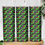 Penrith Panthers Skinny Tumbler Tropical Hibiscus Floral Seamless Rugby Mascot