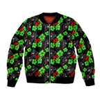 Penrith Panthers Sleeve Zip Bomber Jacket Tropical Hibiscus Floral Seamless Rugby Mascot