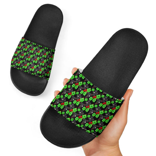Penrith Panthers Slide Sandals Tropical Hibiscus Floral Seamless Rugby Mascot