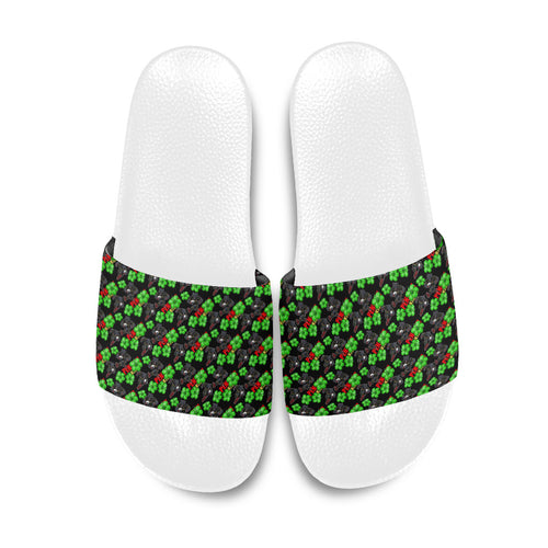 Penrith Panthers Slide Sandals Tropical Hibiscus Floral Seamless Rugby Mascot