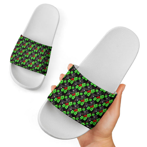 Penrith Panthers Slide Sandals Tropical Hibiscus Floral Seamless Rugby Mascot