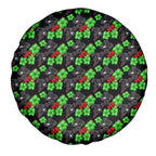 Penrith Panthers Spare Tire Cover Tropical Hibiscus Floral Seamless Rugby Mascot