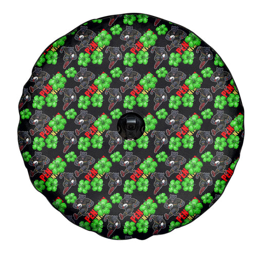 Penrith Panthers Spare Tire Cover Tropical Hibiscus Floral Seamless Rugby Mascot
