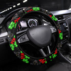Penrith Panthers Steering Wheel Cover Tropical Hibiscus Floral Seamless Rugby Mascot