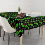Penrith Panthers Tablecloth Tropical Hibiscus Floral Seamless Rugby Mascot