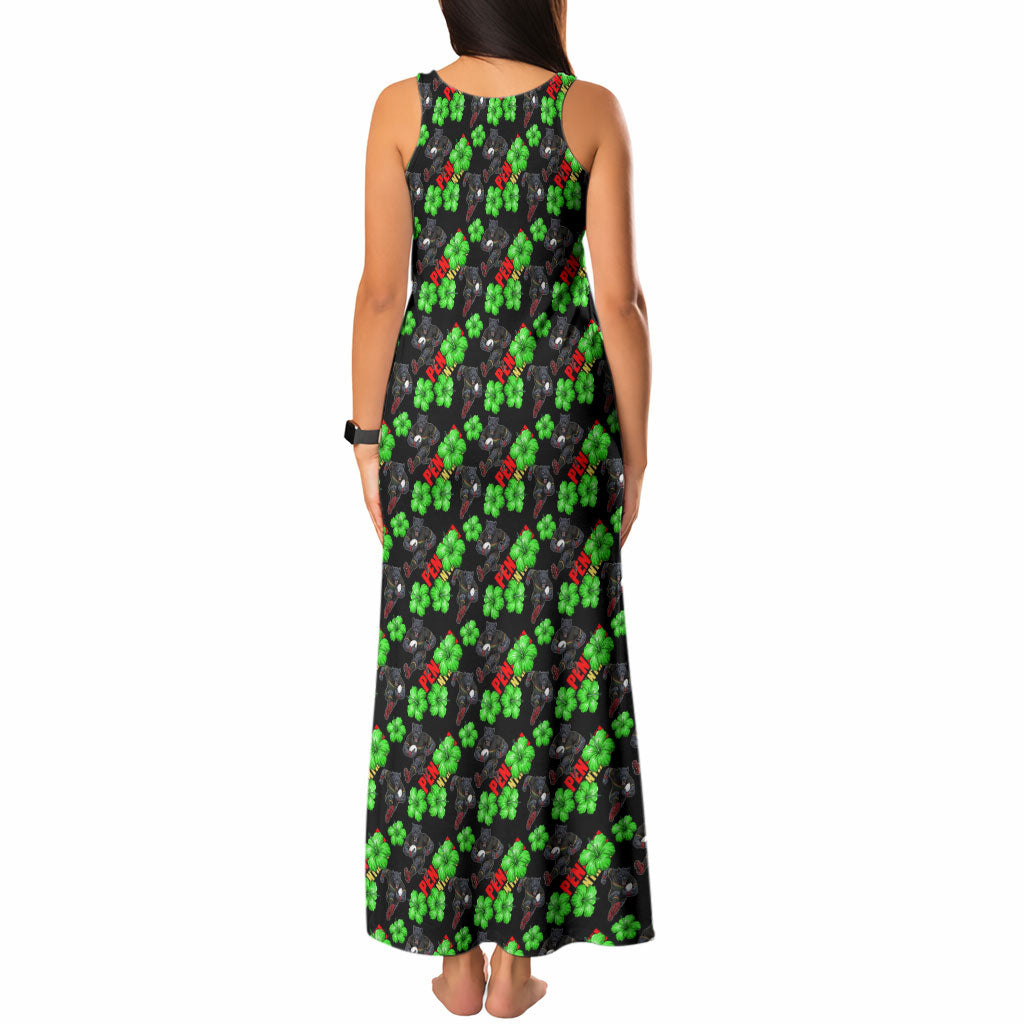 Penrith Panthers Tank Maxi Dress Tropical Hibiscus Floral Seamless Rugby Mascot