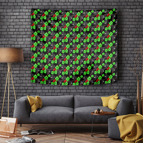 Penrith Panthers Tapestry Tropical Hibiscus Floral Seamless Rugby Mascot
