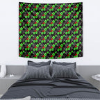 Penrith Panthers Tapestry Tropical Hibiscus Floral Seamless Rugby Mascot