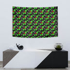 Penrith Panthers Tapestry Tropical Hibiscus Floral Seamless Rugby Mascot