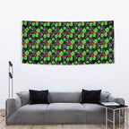Penrith Panthers Tapestry Tropical Hibiscus Floral Seamless Rugby Mascot