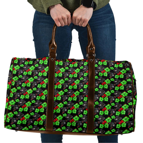 Penrith Panthers Travel Bag Tropical Hibiscus Floral Seamless Rugby Mascot