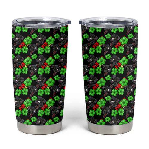 Penrith Panthers Tumbler Cup Tropical Hibiscus Floral Seamless Rugby Mascot