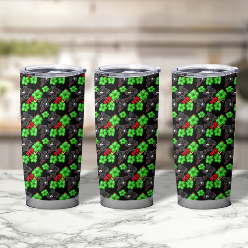 Penrith Panthers Tumbler Cup Tropical Hibiscus Floral Seamless Rugby Mascot