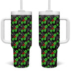 Penrith Panthers Tumbler With Handle Tropical Hibiscus Floral Seamless Rugby Mascot