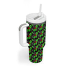 Penrith Panthers Tumbler With Handle Tropical Hibiscus Floral Seamless Rugby Mascot