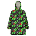 Penrith Panthers Wearable Blanket Hoodie Tropical Hibiscus Floral Seamless Rugby Mascot