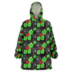 Penrith Panthers Wearable Blanket Hoodie Tropical Hibiscus Floral Seamless Rugby Mascot