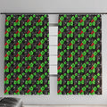 Penrith Panthers Window Curtain Tropical Hibiscus Floral Seamless Rugby Mascot